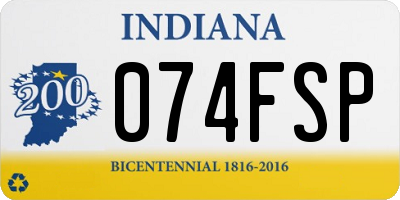 IN license plate 074FSP