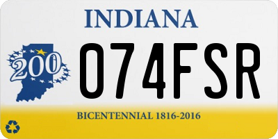 IN license plate 074FSR
