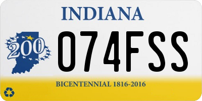 IN license plate 074FSS