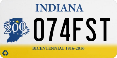 IN license plate 074FST