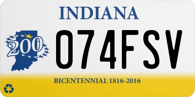 IN license plate 074FSV