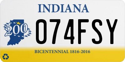IN license plate 074FSY
