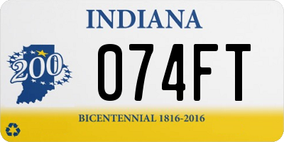 IN license plate 074FT
