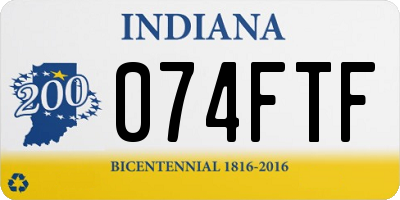 IN license plate 074FTF