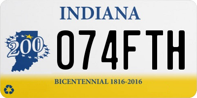 IN license plate 074FTH