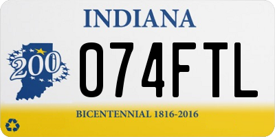 IN license plate 074FTL