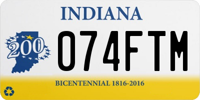 IN license plate 074FTM