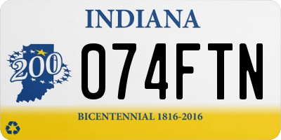 IN license plate 074FTN