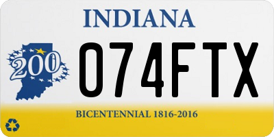 IN license plate 074FTX