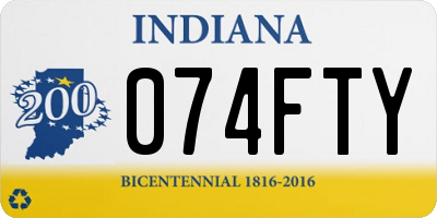 IN license plate 074FTY