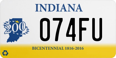 IN license plate 074FU