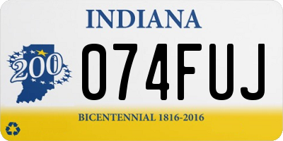 IN license plate 074FUJ