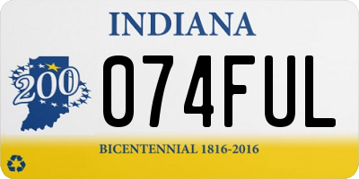 IN license plate 074FUL