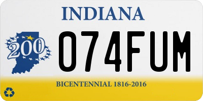 IN license plate 074FUM
