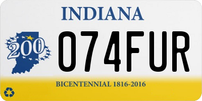 IN license plate 074FUR