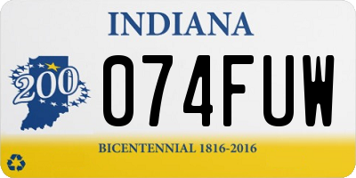 IN license plate 074FUW