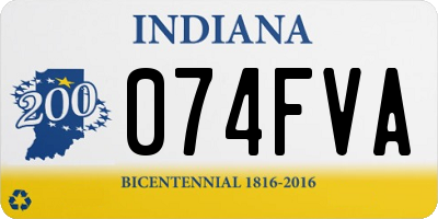 IN license plate 074FVA