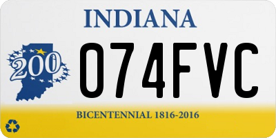 IN license plate 074FVC