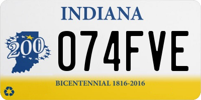 IN license plate 074FVE