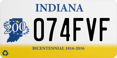 IN license plate 074FVF