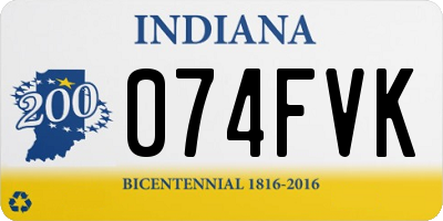 IN license plate 074FVK