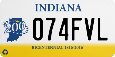 IN license plate 074FVL