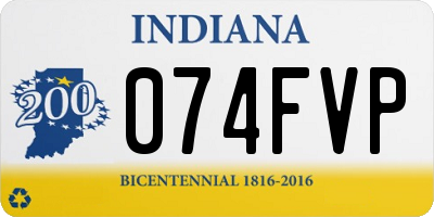 IN license plate 074FVP