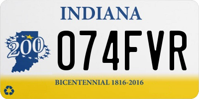 IN license plate 074FVR