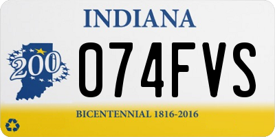 IN license plate 074FVS
