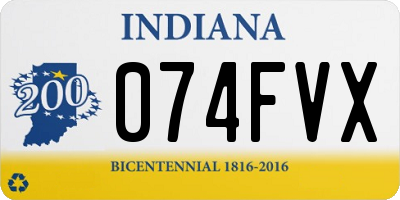 IN license plate 074FVX