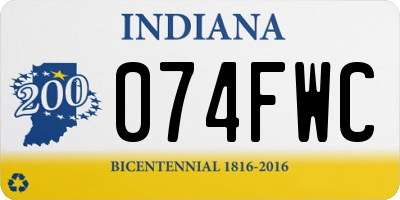 IN license plate 074FWC