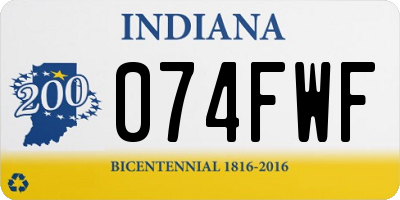 IN license plate 074FWF