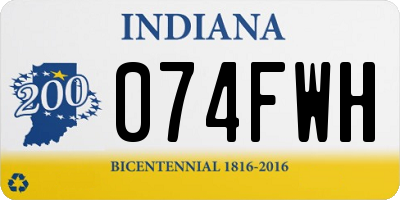 IN license plate 074FWH