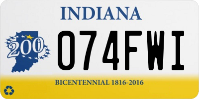 IN license plate 074FWI