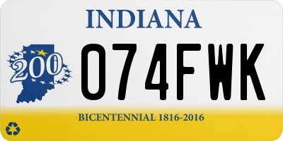 IN license plate 074FWK