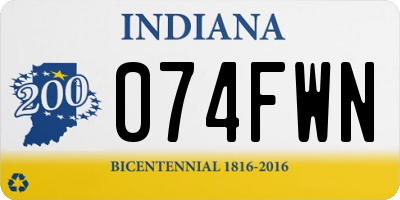 IN license plate 074FWN