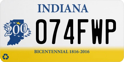 IN license plate 074FWP