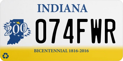 IN license plate 074FWR