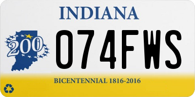 IN license plate 074FWS