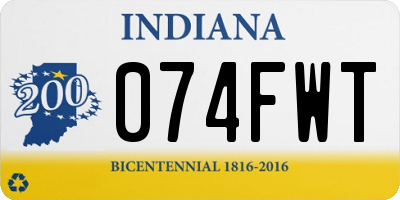 IN license plate 074FWT