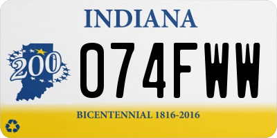 IN license plate 074FWW