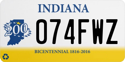 IN license plate 074FWZ
