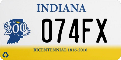 IN license plate 074FX