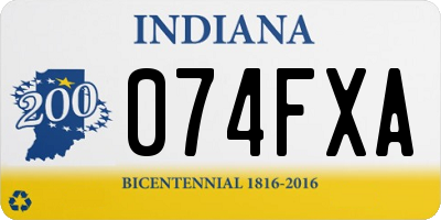 IN license plate 074FXA