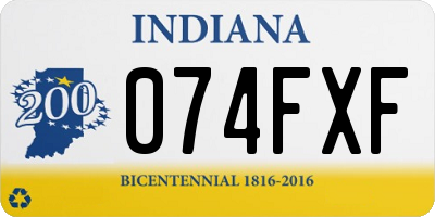 IN license plate 074FXF