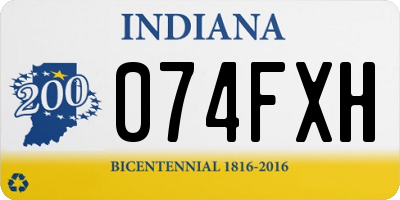 IN license plate 074FXH