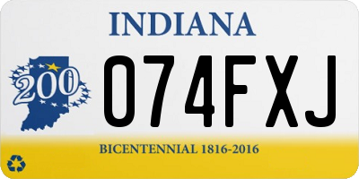 IN license plate 074FXJ