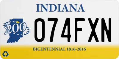 IN license plate 074FXN