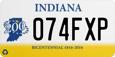 IN license plate 074FXP