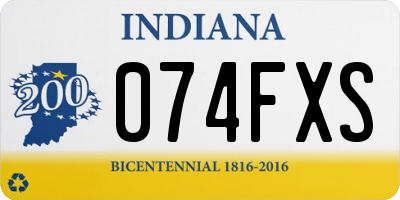 IN license plate 074FXS